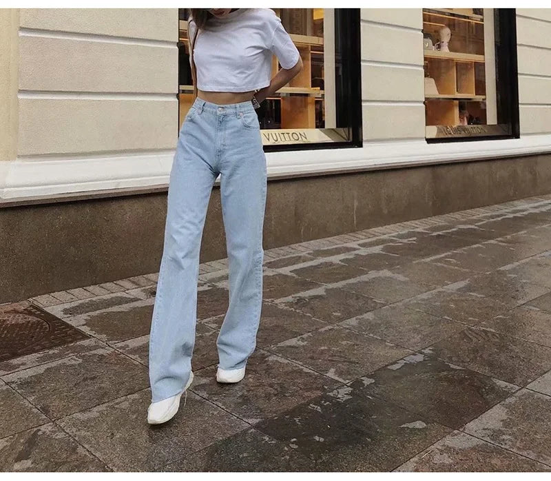 Calça Jeans Reta Cintura Alta