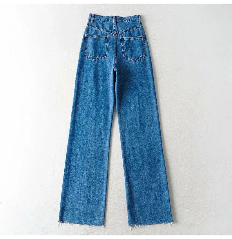 Calça Jeans Reta Cintura Alta