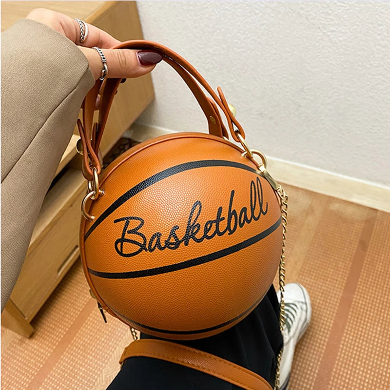 Bolsa de Ombro Formato Bola de Basquete