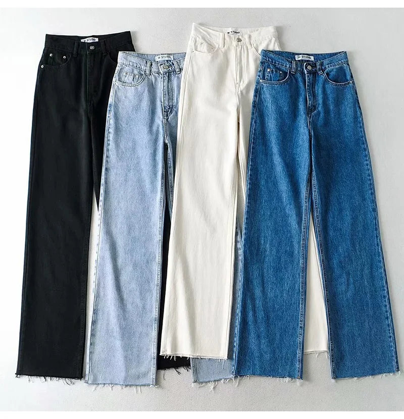 Calça Jeans Reta Cintura Alta