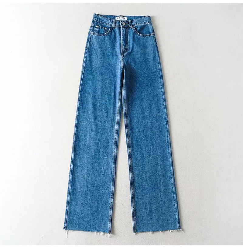 Calça Jeans Reta Cintura Alta